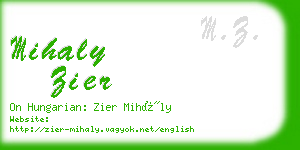 mihaly zier business card